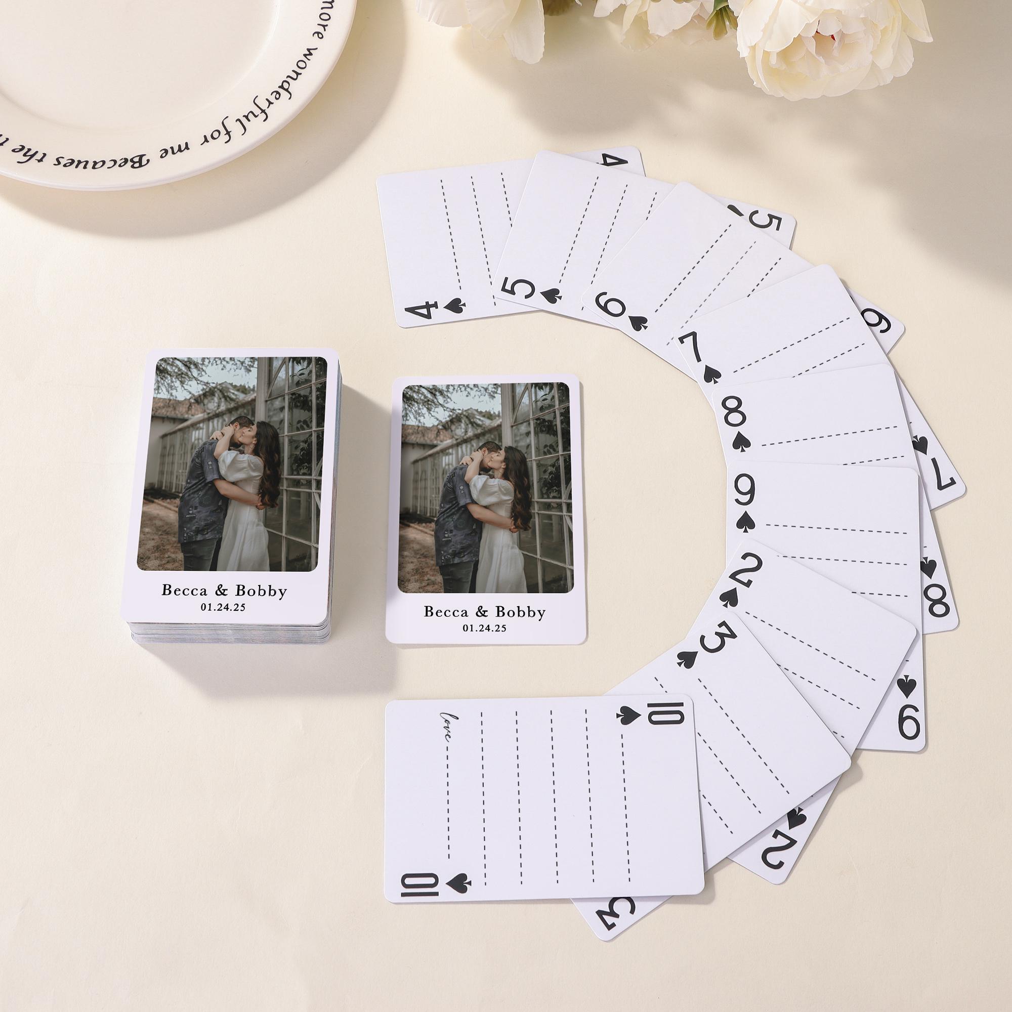 Custom Blank Playing Cards, Personalized Photo Deck of Cards, Wedding