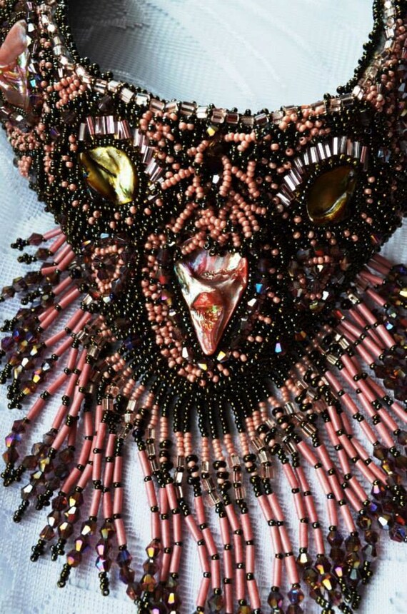 Bead embroidery necklace hot sale