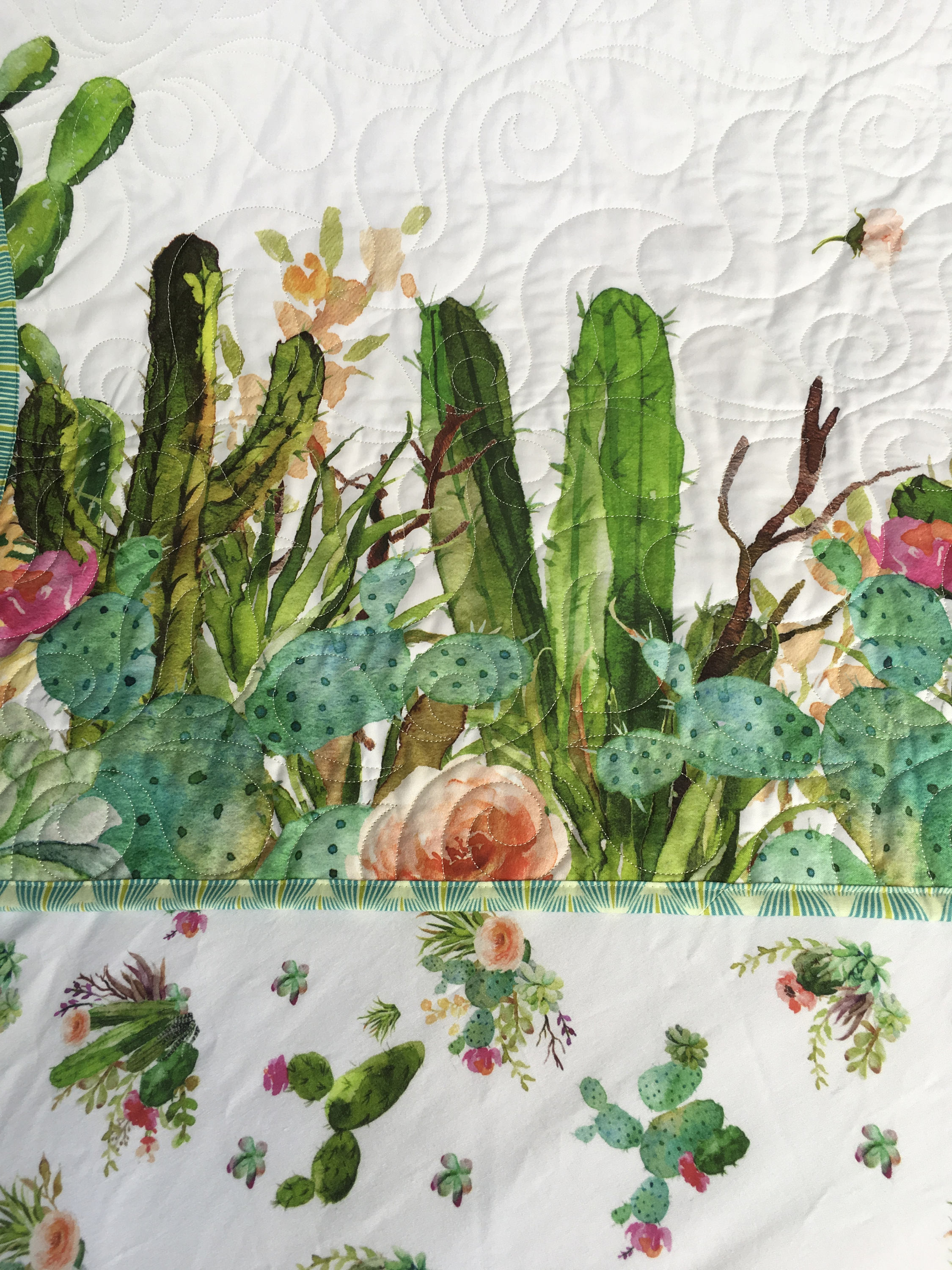 Baby girl crib quilt floral cactus nursery baby bedding Etsy