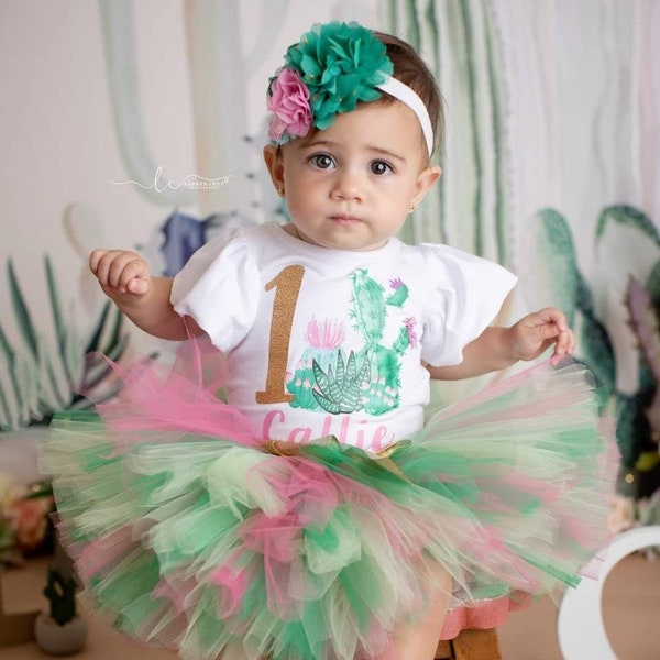 Cactus Birthday Girls Outfit, Succulent Birthday Tutu Outfit,Cactus girls leotard, Cactus birthdaypotfit, Cactus party, Succulent leotard