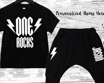 One Rocks Birthday Outfit: Rock 'n' Roll Baby Pant Set