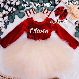 Valentines Red Velvet Bow Back Tutu Dress