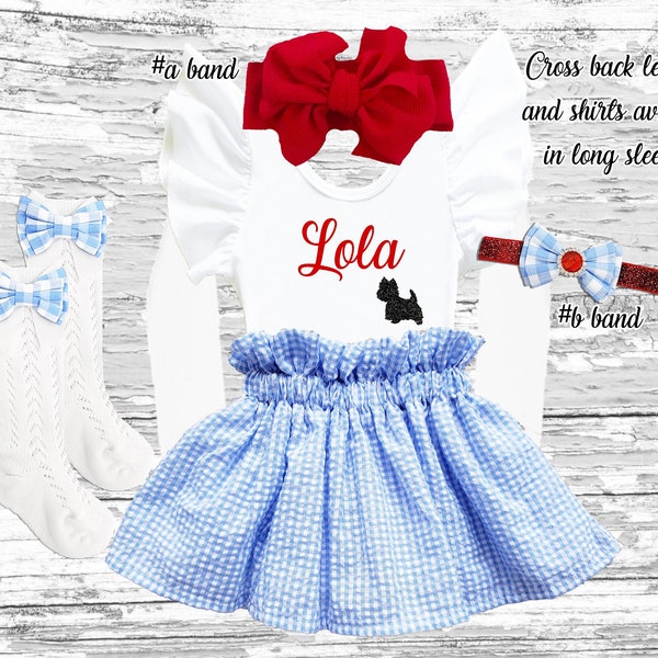 Dorothy girls Costume, Personalized Dorothy LEOTARD, Wizard of Oz Costume, Dorothy romper, Dorothy Baby Halloween Costume Newborn- 8y-10y