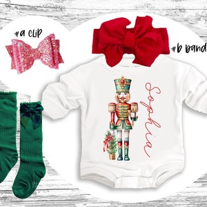 Christmas baby Outfit,  nutcracker super soft cozy warm sweatsuit Christmas baby Girl  Retro Christmas outfit,  pink nutcracker Romper