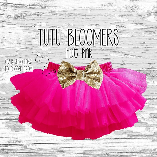 Tutu bloomers Hot pink tutu bloomers hot pink baby tutu baby tutu ruffled bloomers bright pink bright tutu pink tutu Toddler tutu