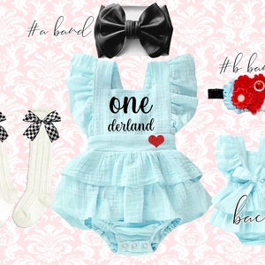 Alice In ONEderland tea party Birthday Outfit Alice In ONEderland romper Alice Costume red Alice in onederland tea party smash cake outfit