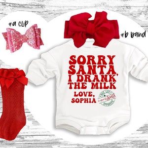 Christmas baby Outfit, Sorry Santa I drank the milk baby super soft cozy warm sweatsuit Oversized baby girl Retro Santa Christmas outfit