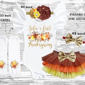 Personalized 1st Thanksgiving girls Outfit,Thanksgiving girl outfit,Thanksgiving smash cake outfit,My first Thanksgiving outfit