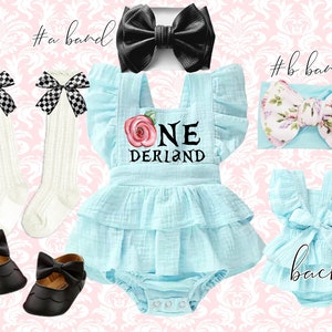 Alice ONEderland Romper Set: Tea Party Birthday Outfit