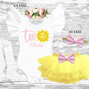Sunshine 2nd Birthday Outfit: Tutu Bloomer Set with Headband