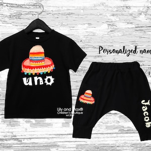 UNO Birthday boy Outfit, uno birthday boy pant set, fiesta taco birthday boy bodysuit, boy outfit, comfy boy pants, 1st boy fiesta birthday