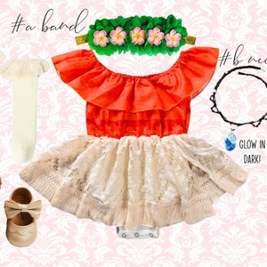 Hawaiian Romper Costume Set For Girls