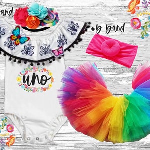 1st birthday girls Mexican fiesta outfit,Mexican floral birthday girls outfit, 1st birthday girls outfit, Mexican birthday smash cake outfit