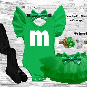Green M girl Outfit, M candy Outfit, green m Dress leotard, m inspired costume, green m Halloween costume