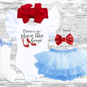 Dorothy baby kids outfit There&#39;s no place like home Dorothy tutu bloomer Wizard of Oz Costume Dorothy toddler dress Kids Halloween Costume