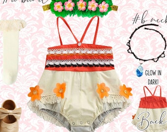 Hawaiian Romper Costume Set For Girls