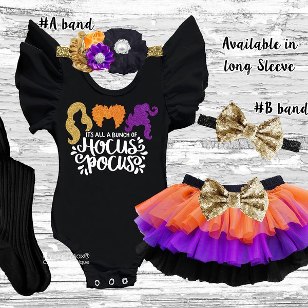 Halloween Girl Outfit, It's bunch of hocus pocus baby girl tutu set, Hocus Pocus girl outfit, Halloween girl costume