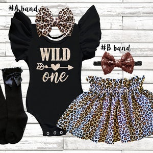 Wild One birthday girls Outfit, leopard girls birthday set, Wild one birthday leopard skirt outfit, two wild birthday smash cake outfit