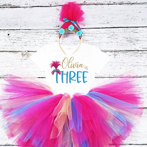 PICK your age Birthday Tutu Outfit, 3rd Birthday, 2nd birthday, 1st birthday, fourth birthday,  5th birthday girl tutu set