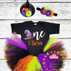 Witch Costume, Halloween birthday outfit, first birthday outfit, Toddler witch costume,  Halloween birthday tutu, witch tutu, witch birthday