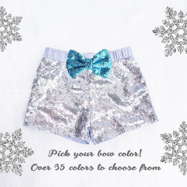 Silver sequin shorts, silver baby shorts, winter wonderland, one derland shorts, frozen shorts, 1st birthday shorts, sequin girl shorts