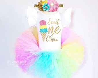 Ice Cream 1st Birthday Outfit: Sweet One Tutu Set