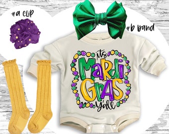 Mardi Gras baby Outfit, Mardi Gras super soft cozy warm sweatsuit Mardi Gras baby girl outfit Mardi Gras baby Romper