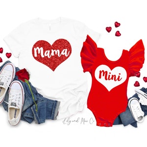 Mommy and me matching shirts mother daughter shirts matching Mama and me outfits Valentines mama and mini shirts matching tees