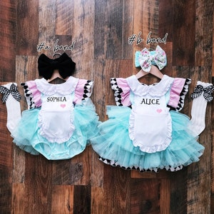 Alice In ONEderland dress, Alice Romper, ONEderland Outfit, Alice in onederland smash cake romper outfit