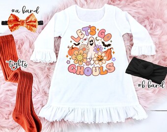 Personalized Halloween Girl Dress: Spooky Vibes Outfit