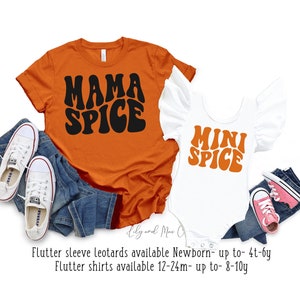 Mama mini matching shirts mother daughter shirts matching Mama spice mini spice outfits Fall shirts matching tees