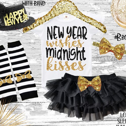 Baby Girls New Years Eve Outfit Kiss Me Before Midnight Etsy