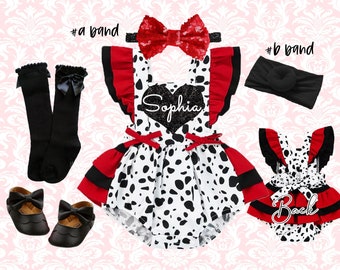 Dalmatians Birthday Outfit romper dalmatians costume smash cake outfit