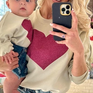 Valentine&#39;s day sweatshirt, Valentines day shirt, glitter heart shirt women shirt, Valentines day tee