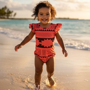 Hawaiian Leotard for Girls: Tropical Island Gymnastics Costume image 1