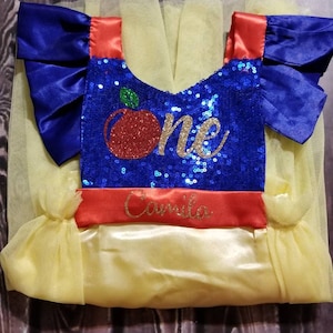 Snow White Birthday Romper Outfit, Snow White girls outfit,Snow White outfit,1st birthday girls outfit, Snow White tutu romper