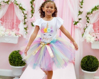 unicorn girls party dress