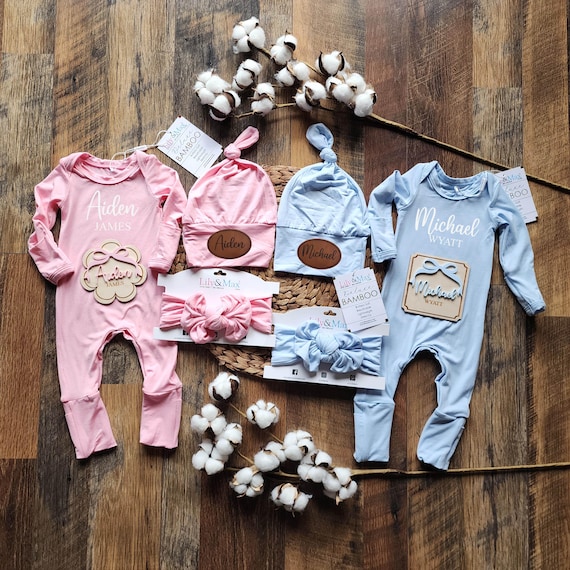 Bamboo Baby Romper Outfit: Newborn Take Home Set With Hat