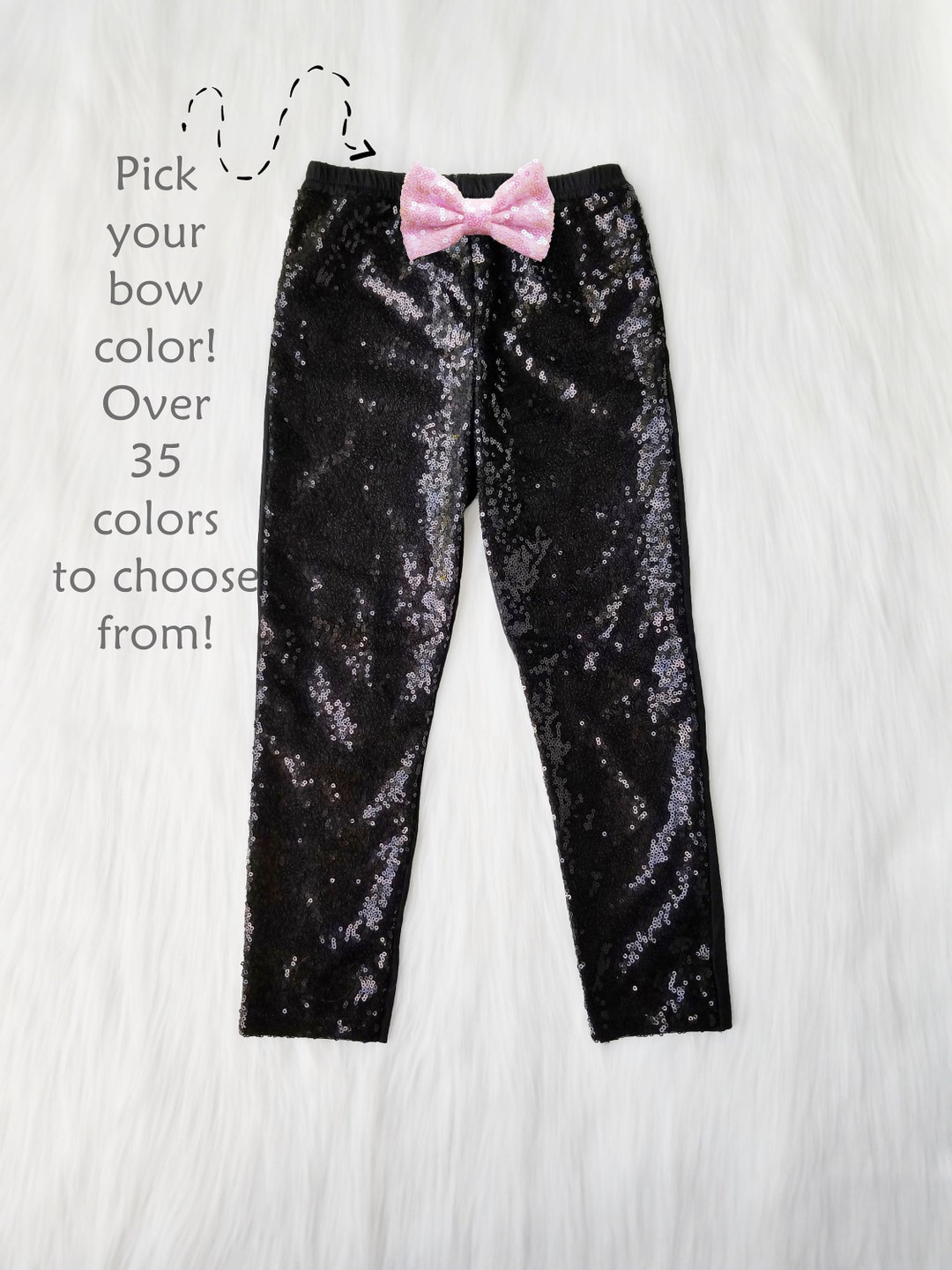 Black Sequin Pants, Black Baby Pants, Black Sequin Birthday Girl Pants