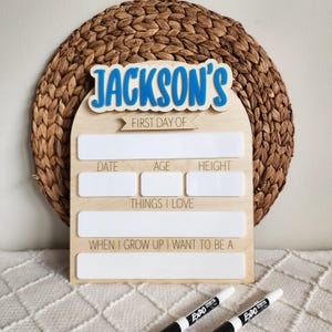 First Day of School Sign Personalized Interchangeable Names Back to school board Reusable Board Dry Erase Back to School Sign Made in USA