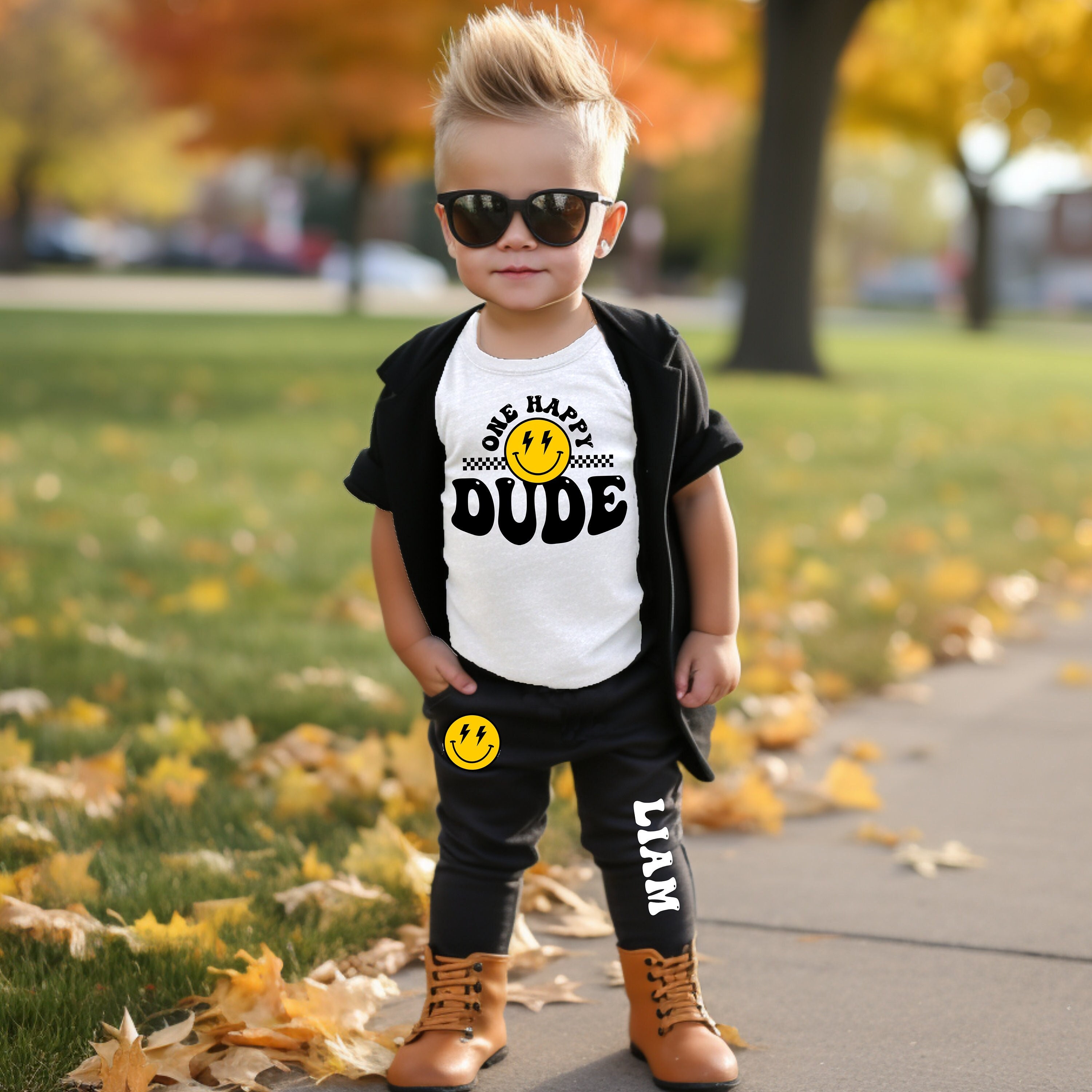 One Happy Dude Birthday Outfit: Personalized Harem Pants Set