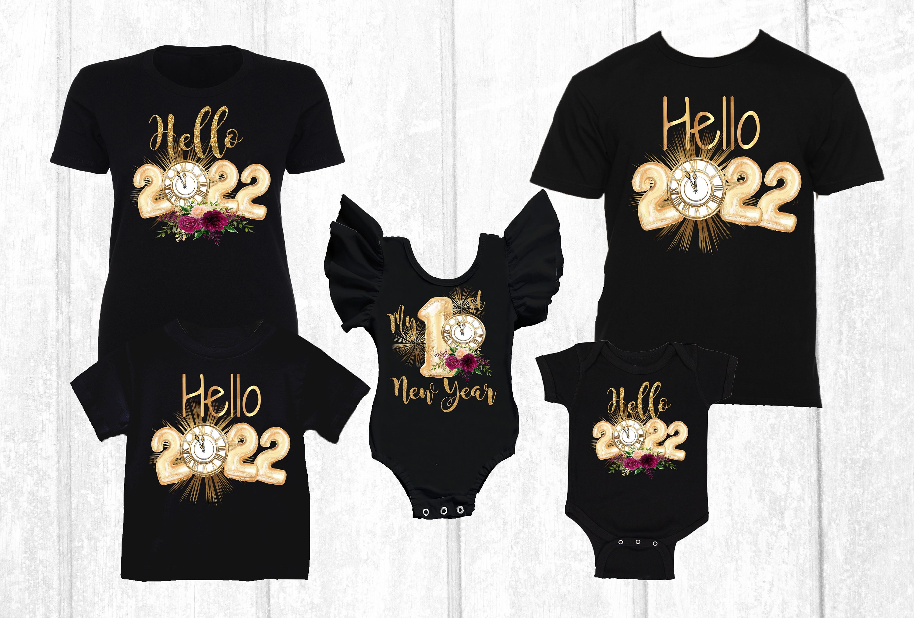 2022 New Year Family Shirts HELLO 2022 