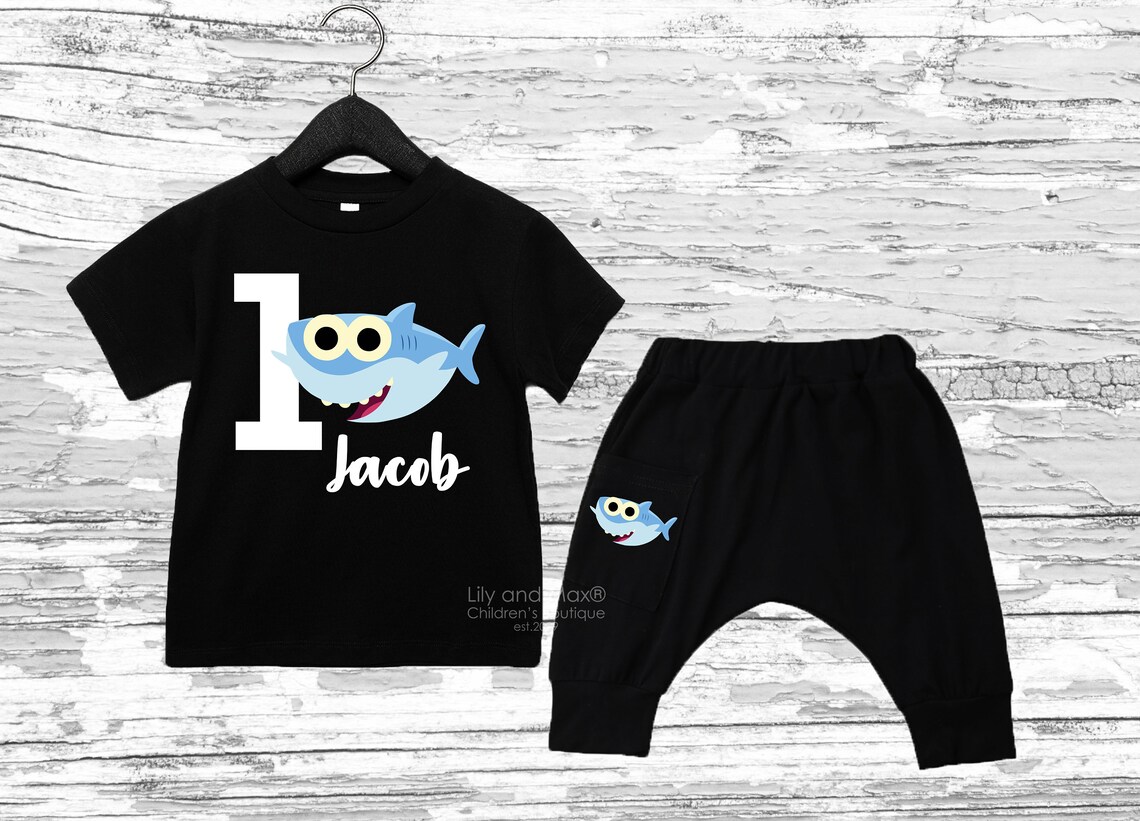 Baby shark boy outfit Clearance