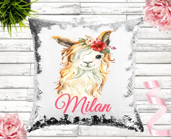 Llama sequin cheap pillow