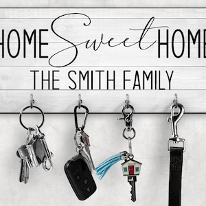 Personalized Key Ring Holder, New home gift, Housewarming Gift, Christmas home gift, Home Key Rack, Couples Key Hanger, Family Key Holder