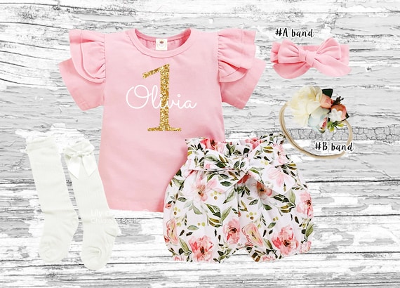 Floral 1st birthday outfit new arrivals
