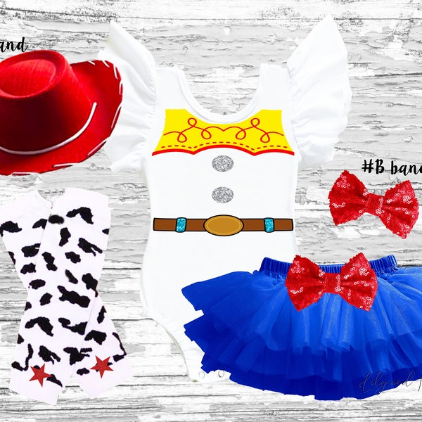 Cowgirl Inspired Tutu Bloomer Set: Doll Costume, Hat & Leg Warmers