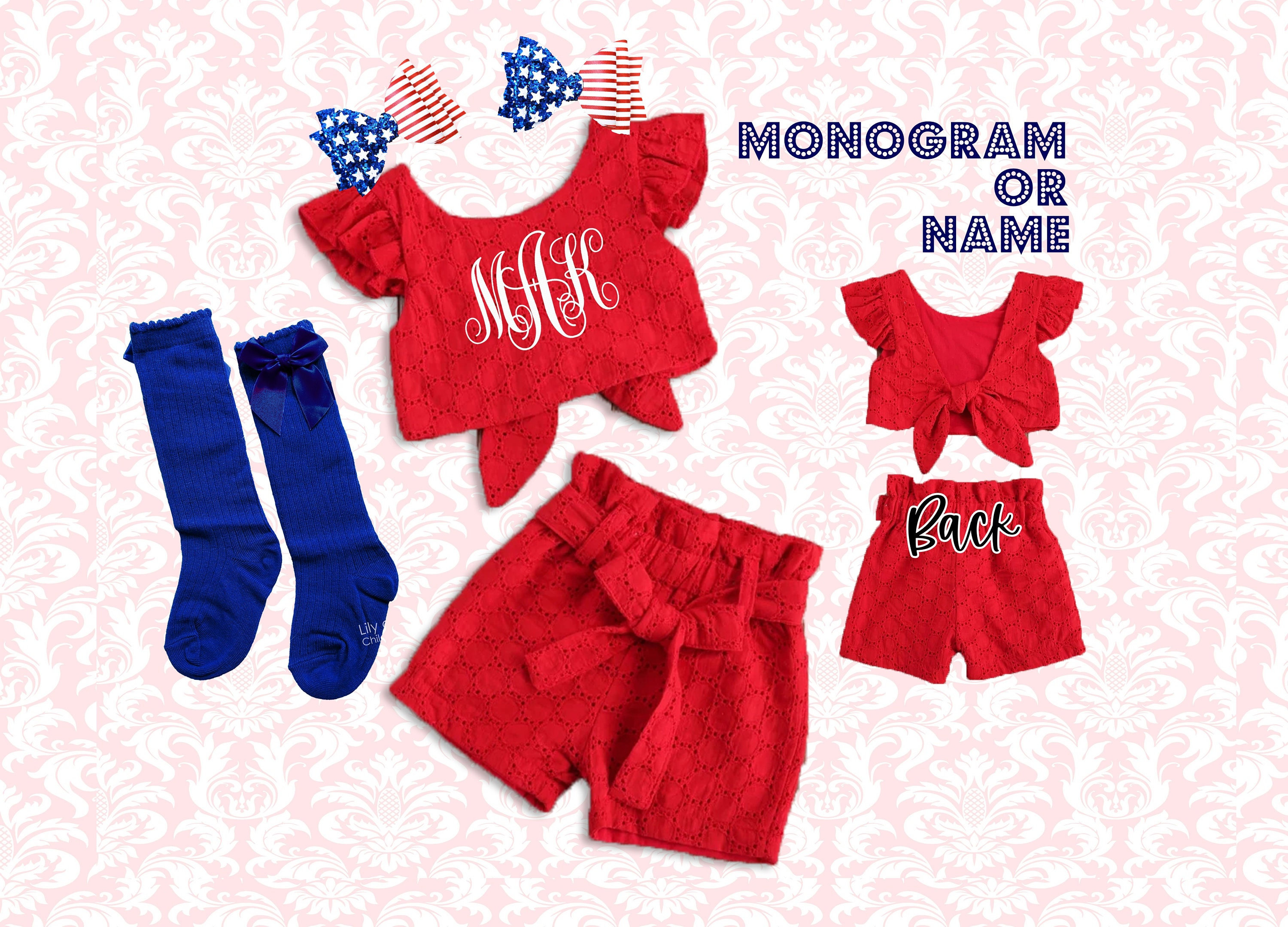 4th of July baby girl top short set, 4th of July eyelet short set, Patriotic outfit, 1st 4th of July baby girl, Patriotic girl outfit