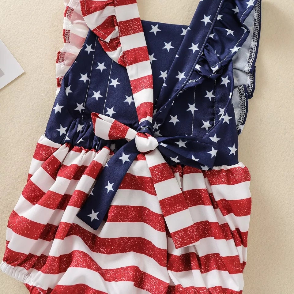 Personalized 4th of July Baby Romper Set: Patriotic Outfit