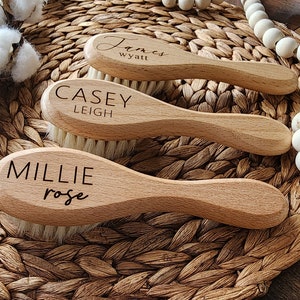 Engraved baby hair brush Personalized baby soft hair brush Baby Shower Gift image 1